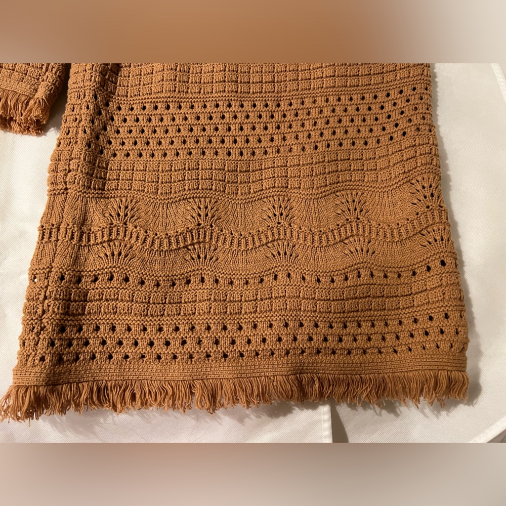House of Harlow 1960 Crocheted Midi Skirt & Tank Set in Camel - Picture 10 of 15